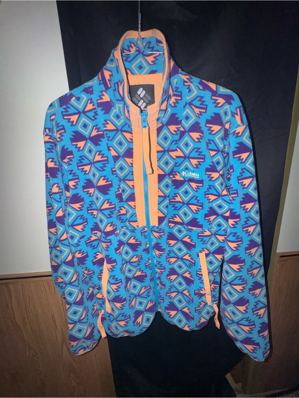 Columbia Aztec Fleece Jacket - Blue & Peach